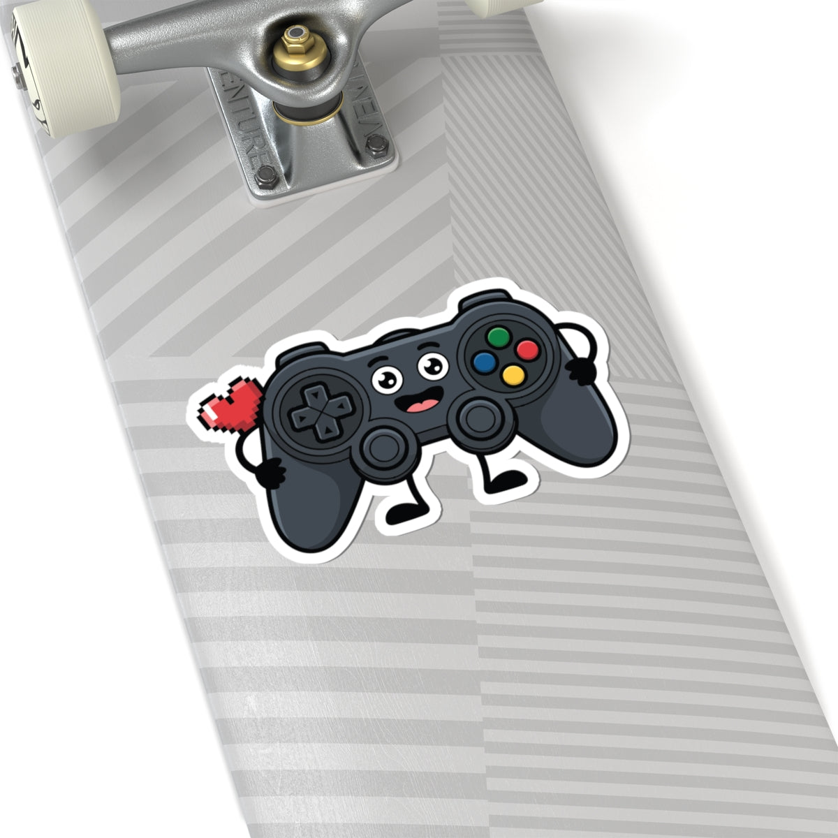 TEEZOCA cute gamer controller sticker smiling gamepad with pixel heart