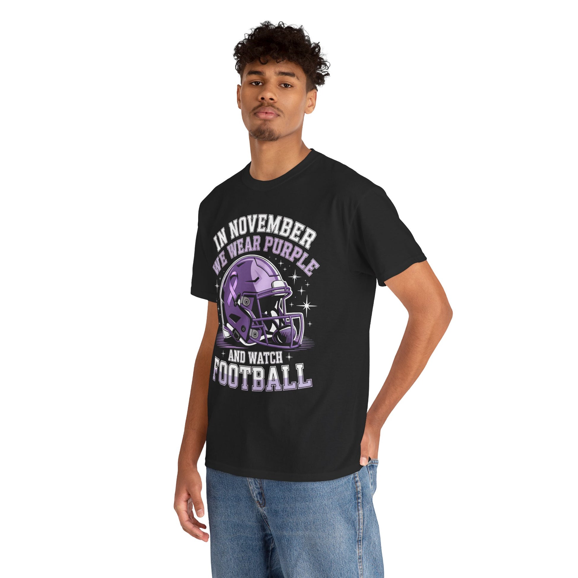 We Wear Purple Alzheimer Awareness Football Unisex T-shirt | TEEZOCA 