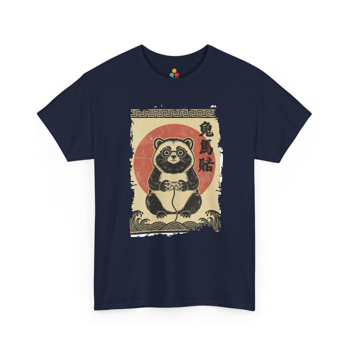 Panda Gamer Vintage Tee Japanese Ukiyo-e Graphic T-Shirt