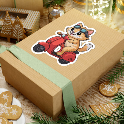 TEEZOCA cute kitten scooter sticker cartoon animal