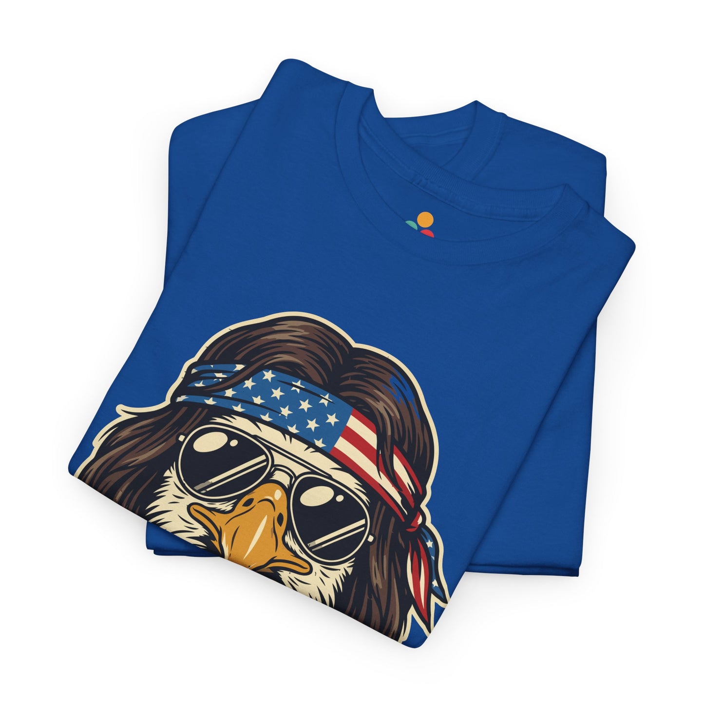 USA Patriotic Bald Eagle Mullet Bandana T-Shirt – Funny 4th of July 250th Anniversary America 1776 2026 Tee | TEEZOCA 