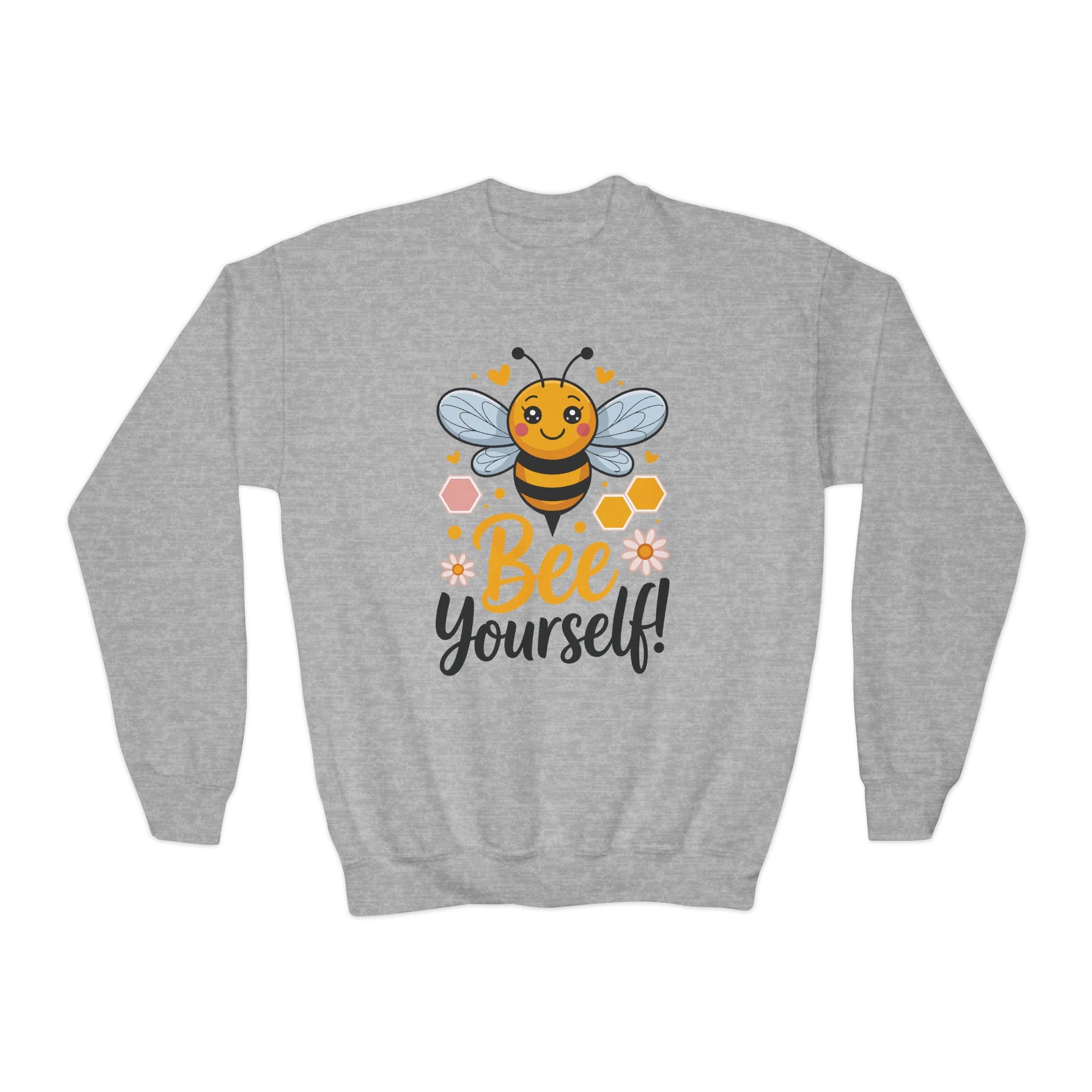 Youth Bee Yourself Sweatshirt — Cute Kids Crewneck with Bee Graphic TEEZOCA