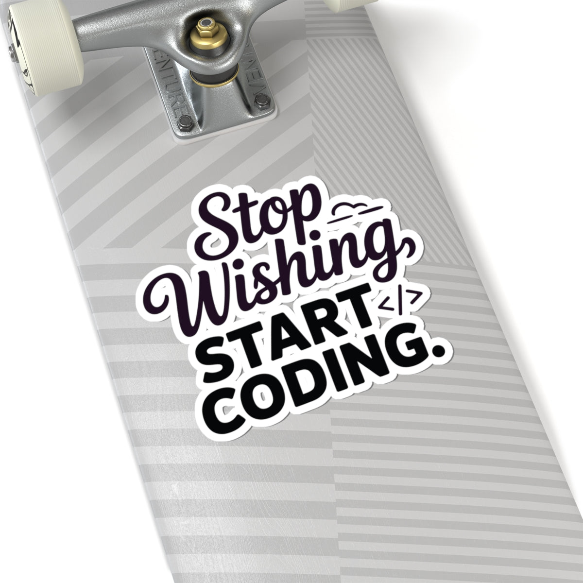 TEEZOCA stop wishing start coding motivational programming sticker