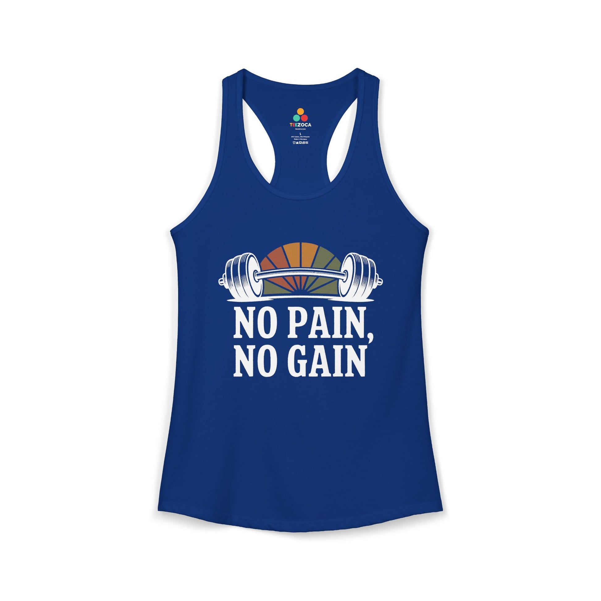 TEEZOCA women’s tank top featuring a motivational weightlifting graphic for gym workouts
