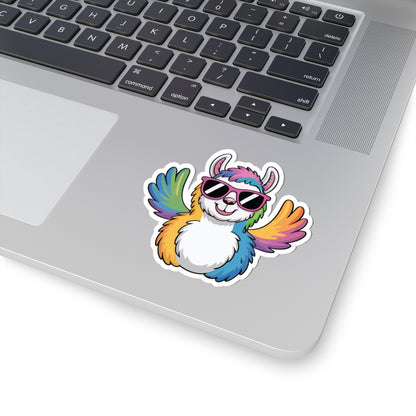 TEEZOCA colorful llama sticker rainbow cartoon character