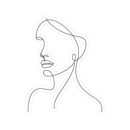 TEEZOCA minimalist one line face sticker continuous line art portrait