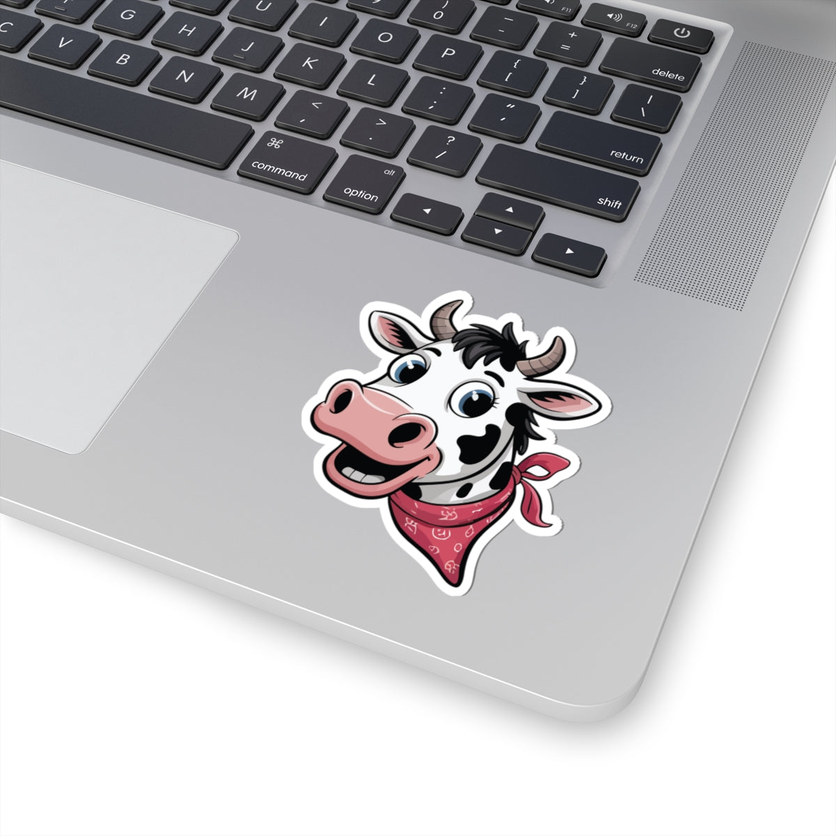 TEEZOCA cute cow sticker smiling farm animal illustration