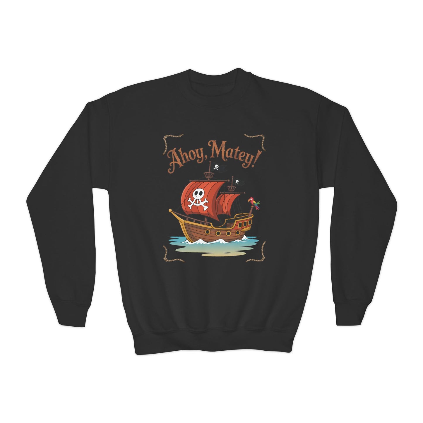 Ahoy, Matey! Kids Crewneck Sweatshirt | TEEZOCA 