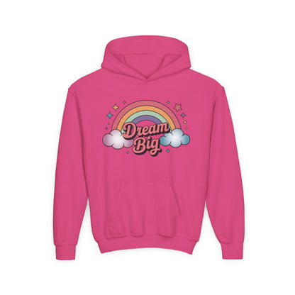 Youth Hoodie — 'Dream Big' Rainbow Graphic Kids Pullover TEEZOCA