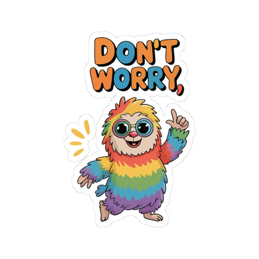 TEEZOCA rainbow llama sticker don’t worry cute cartoon