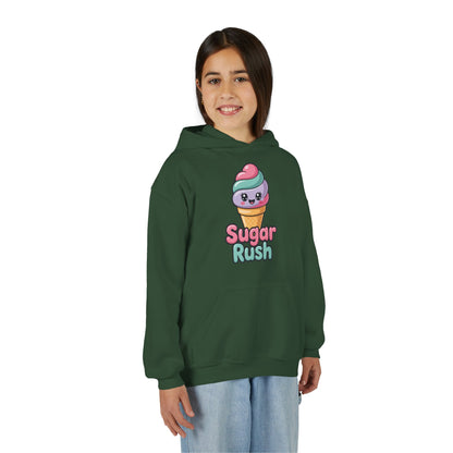 Sugar Rush Kids Hoodie — Cute Ice Cream Graphic Youth Sweatshirt TEEZOCA