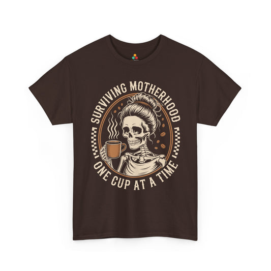 Surviving Motherhood Women's T-shirt Funny Coffee Mom Mother's Day Gift | TEEZOCA 