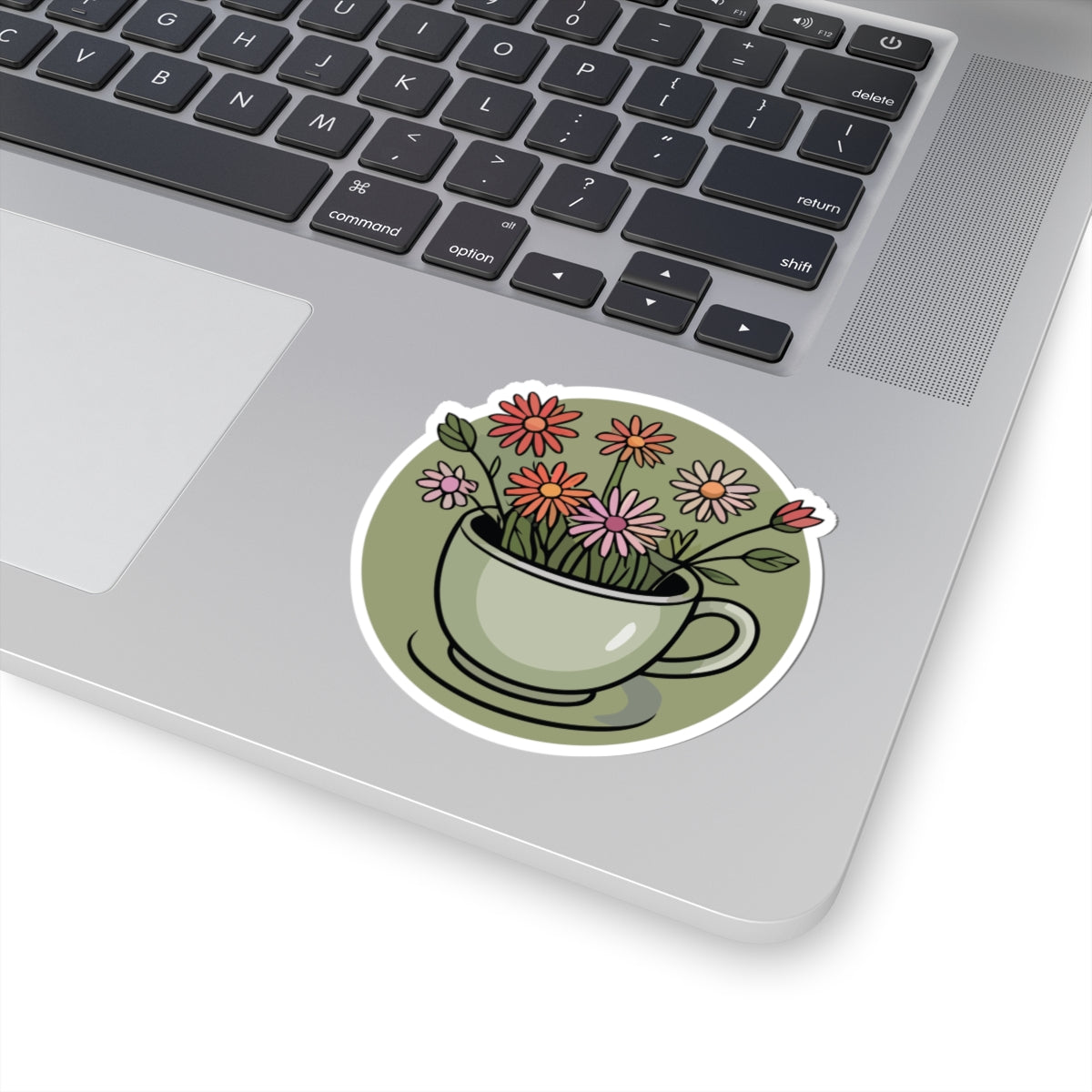 TEEZOCA cottagecore teacup flower sticker
