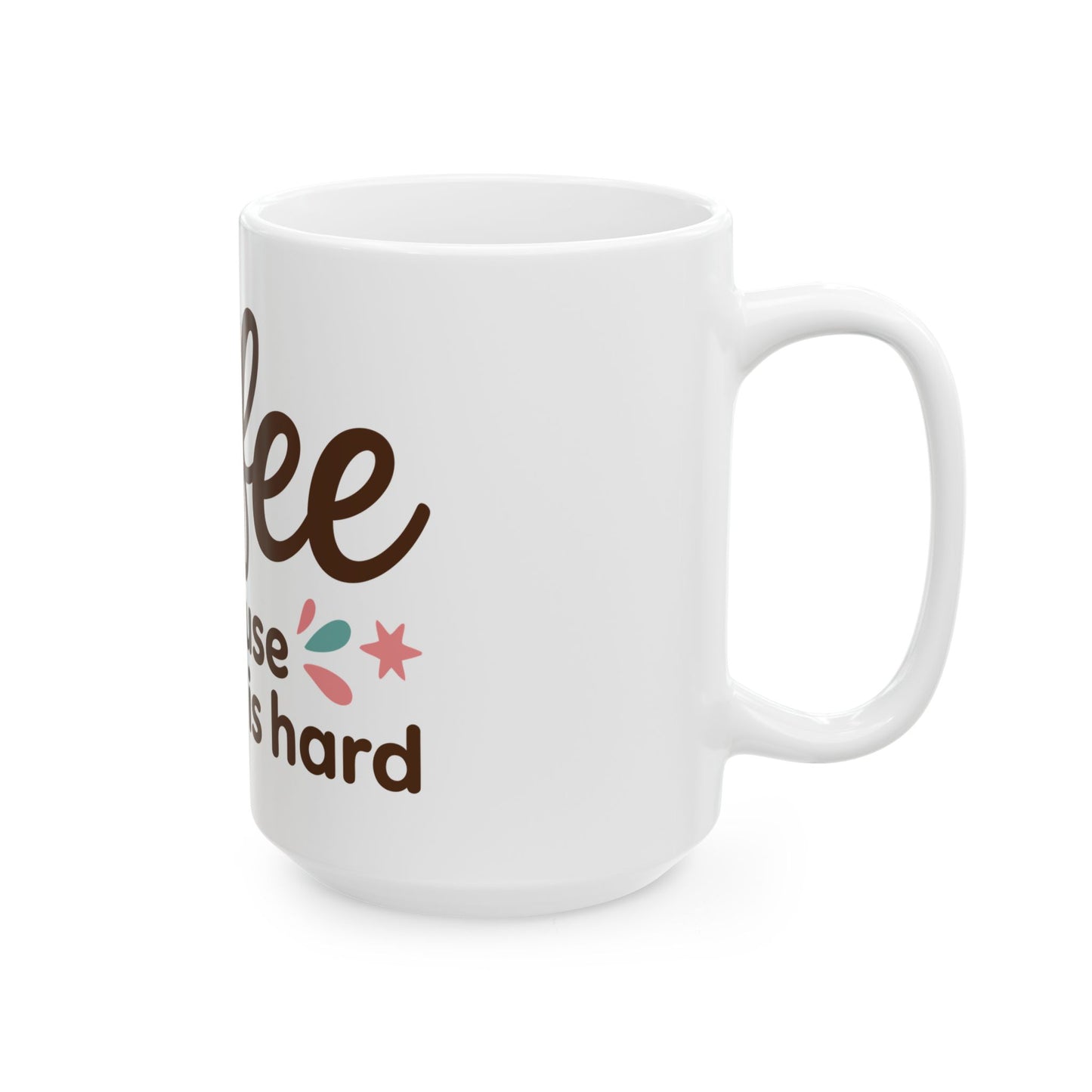 TEEZOCA relatable ceramic mug for tired adults and coffee lovers