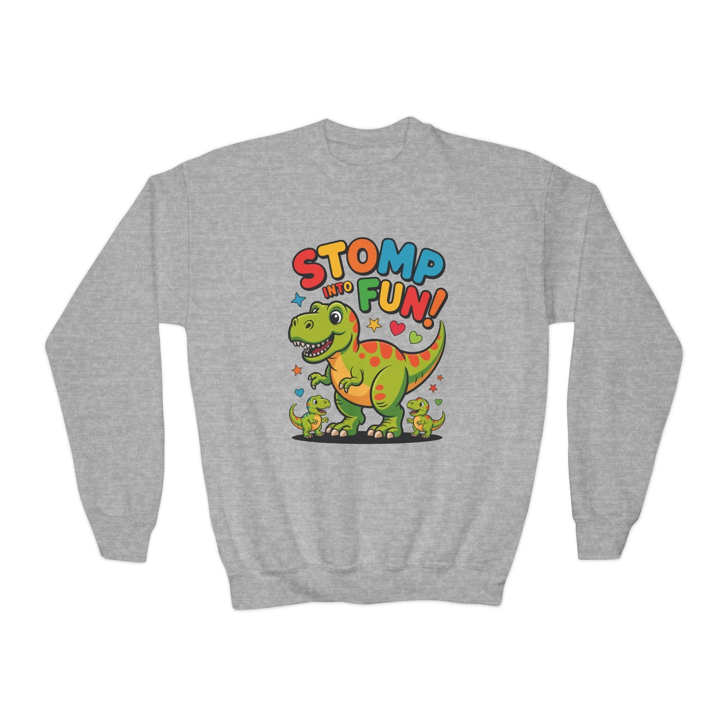 Stomp Fun! Kids Dinosaur Crewneck Sweatshirt TEEZOCA