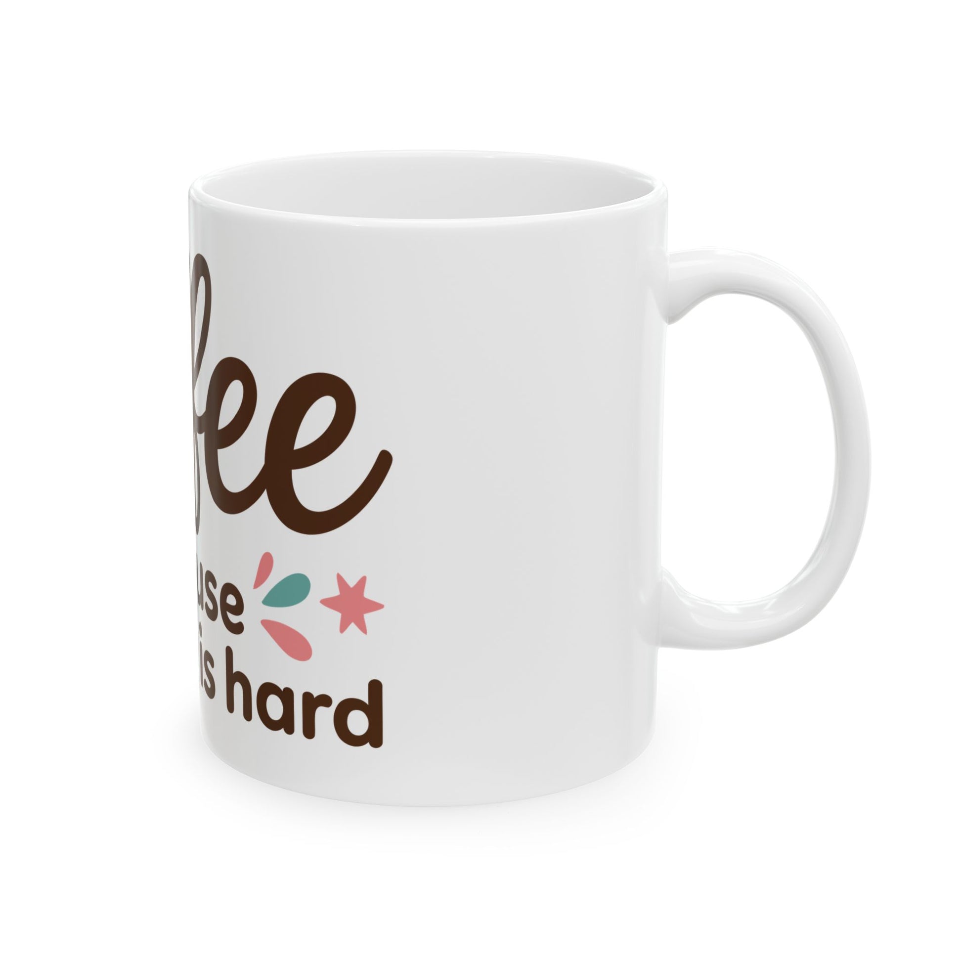 TEEZOCA funny adulting coffee mug with playful lettering