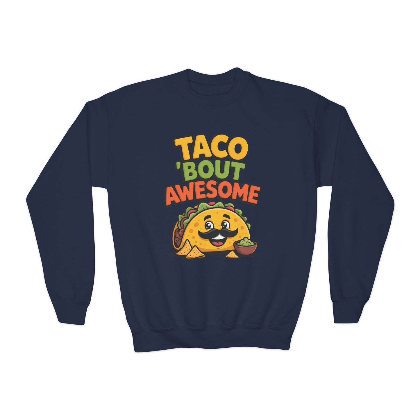 Taco ’Bout Awesome Kids Crewneck Sweatshirt | TEEZOCA 