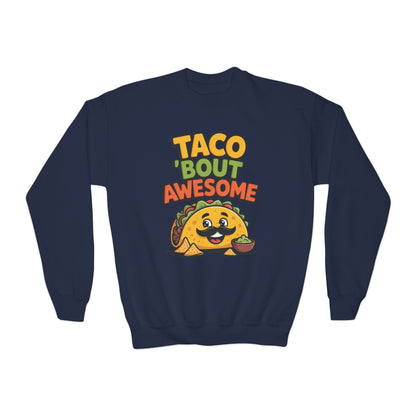 Taco ’Bout Awesome Kids Crewneck Sweatshirt | TEEZOCA 