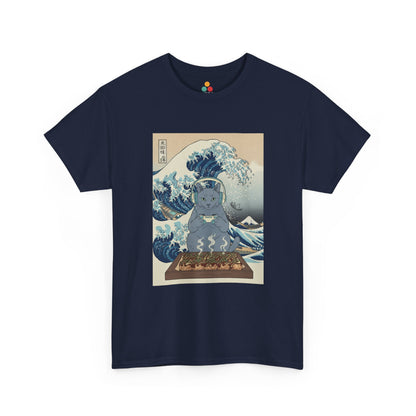 Ukiyo-e Cat Gaming Tee — Japanese Wave Vintage Poster T-Shirt | TEEZOCA 
