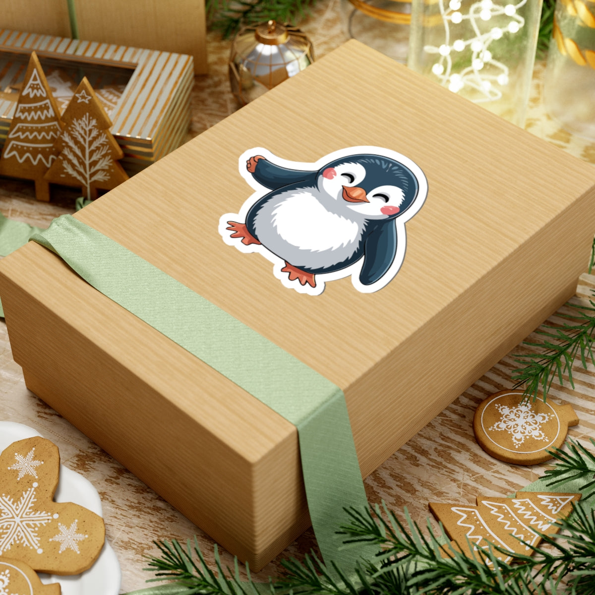 TEEZOCA happy penguin sticker cute winter animal illustration