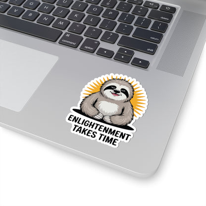 TEEZOCA calm sloth zen meditation humor sticker