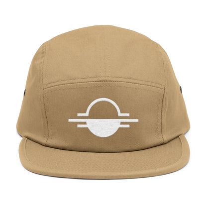 Minimal Sunrise Line Art Embroidery 5-Panel Cap TEEZOCA