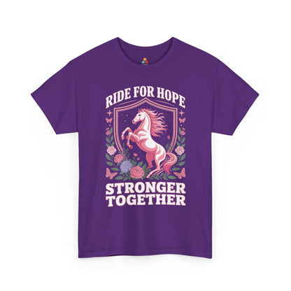Ride for Hope Stronger Together Cancer Awareness Unisex T-shirt | TEEZOCA 
