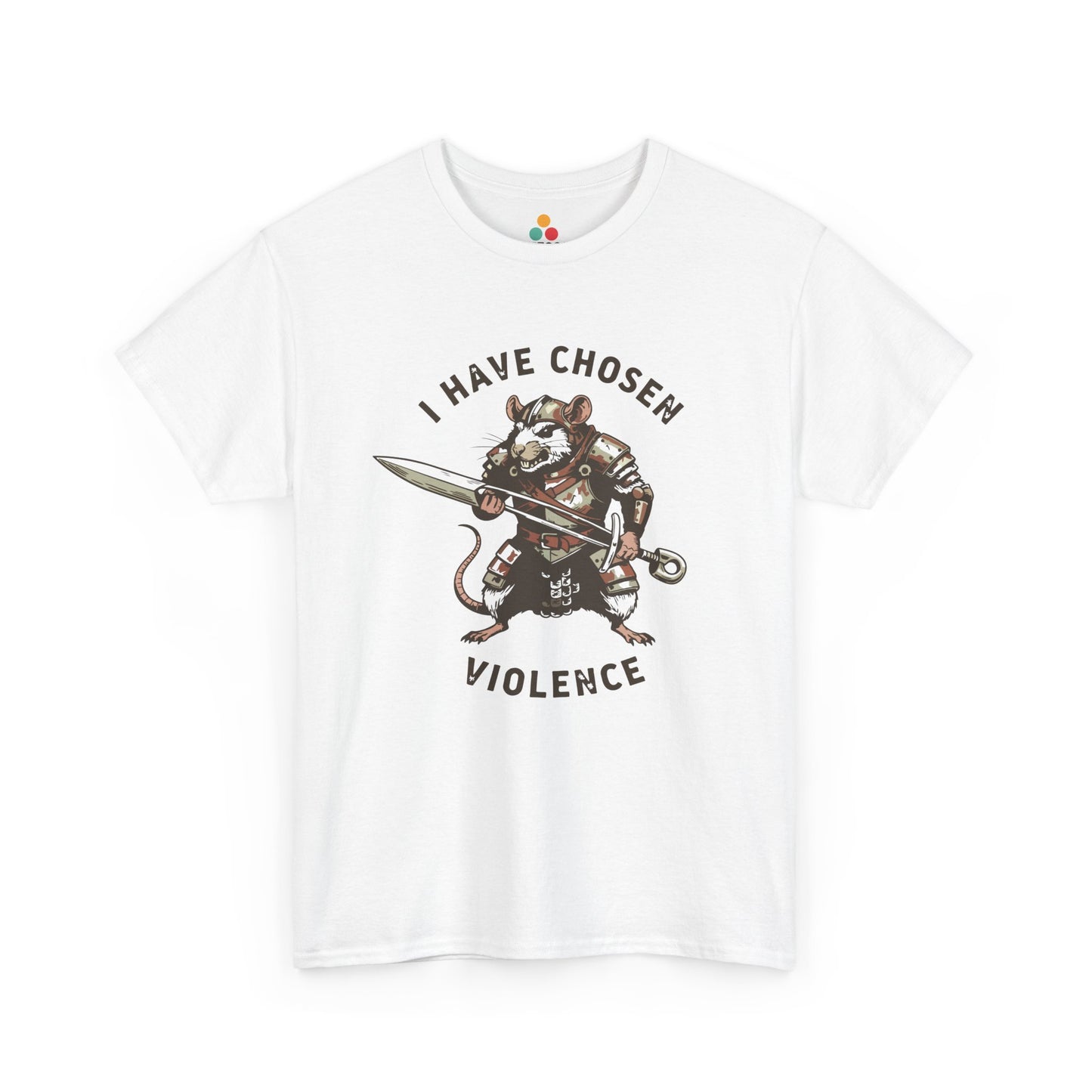 Warrior Rat Graphic T-Shirt - "I Have Chosen Violence" Funny Gamer Meme Tee | TEEZOCA 