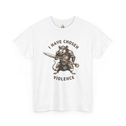 Warrior Rat Graphic T-Shirt - "I Have Chosen Violence" Funny Gamer Meme Tee | TEEZOCA 