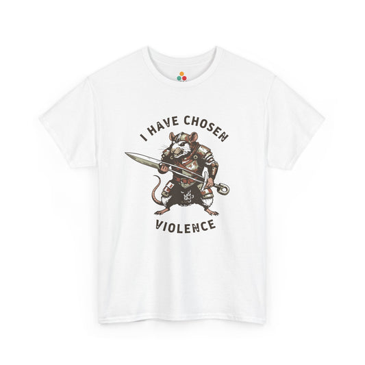 Warrior Rat Graphic T-Shirt - "I Have Chosen Violence" Funny Gamer Meme Tee | TEEZOCA 