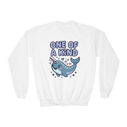 One of a Kind Narwhal Youth Crewneck Sweatshirt TEEZOCA