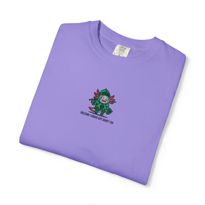 Comfort Colors® Axolotl Knight Embroidered T-Shirt – Huzzah! I Know Not What I Do | TEEZOCA 
