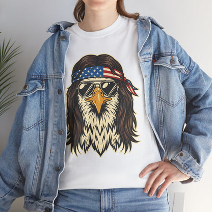USA Patriotic Bald Eagle Mullet Bandana T-Shirt – Funny 4th of July 250th Anniversary America 1776 2026 Tee | TEEZOCA 