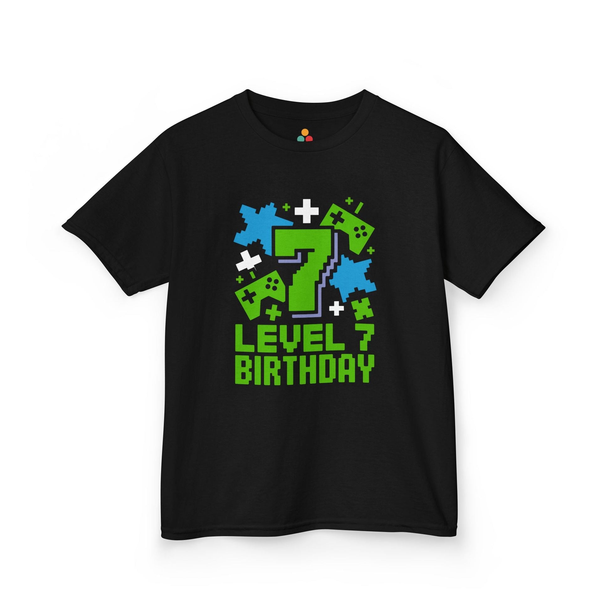 Level 7 Birthday Shirt — Pixel Game Controller 7th Birthday T-Shirt for Kids TEEZOCA