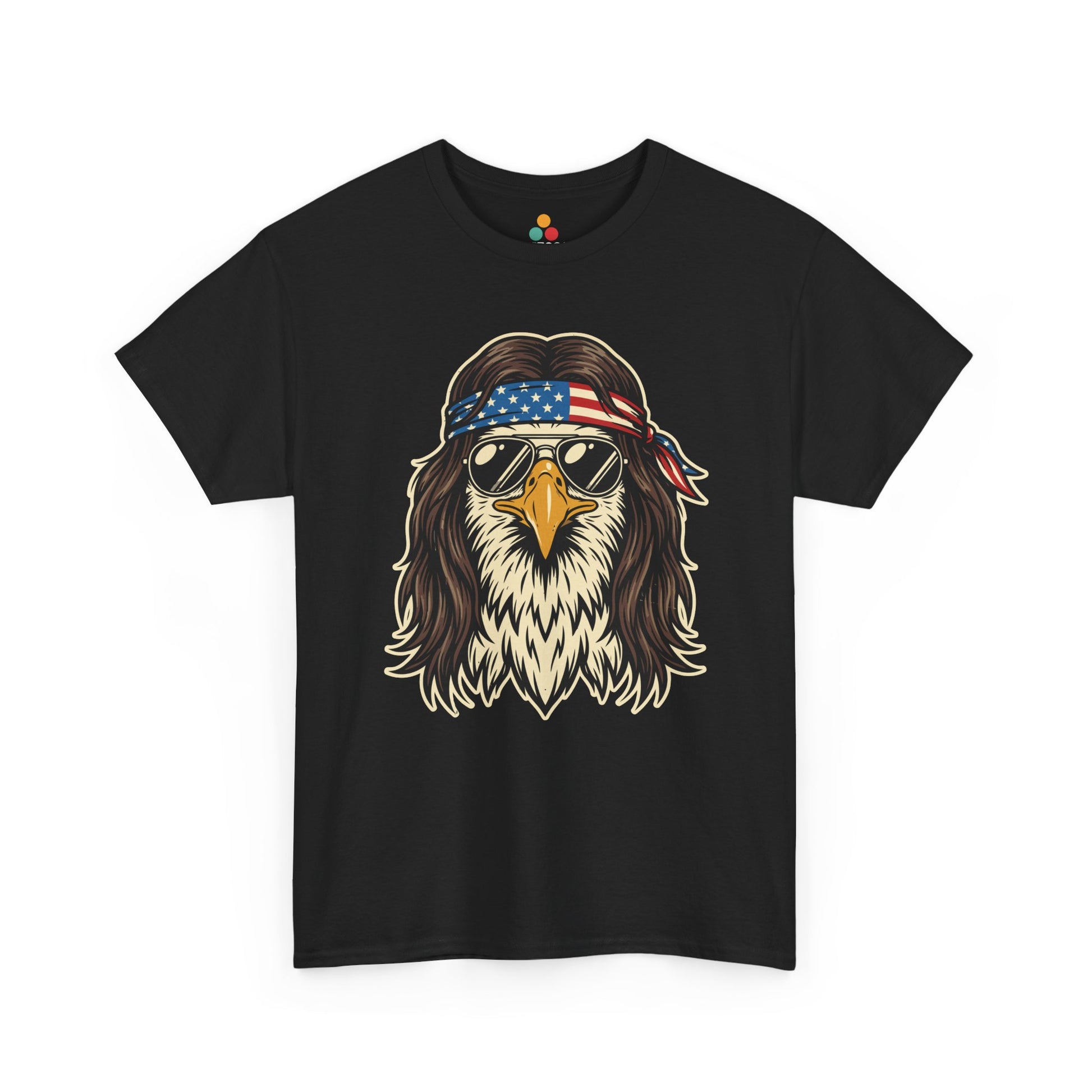 USA Patriotic Bald Eagle Mullet Bandana T-Shirt – Funny 4th of July 250th Anniversary America 1776 2026 Tee | TEEZOCA 