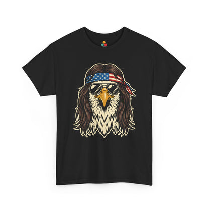 USA Patriotic Bald Eagle Mullet Bandana T-Shirt – Funny 4th of July 250th Anniversary America 1776 2026 Tee | TEEZOCA 