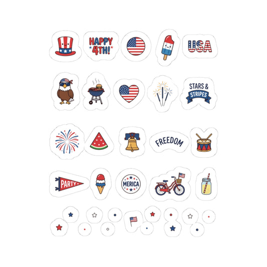 4th of July Patriotic Sticker Pack – Cute Summer Americana Gift | TEEZOCA 