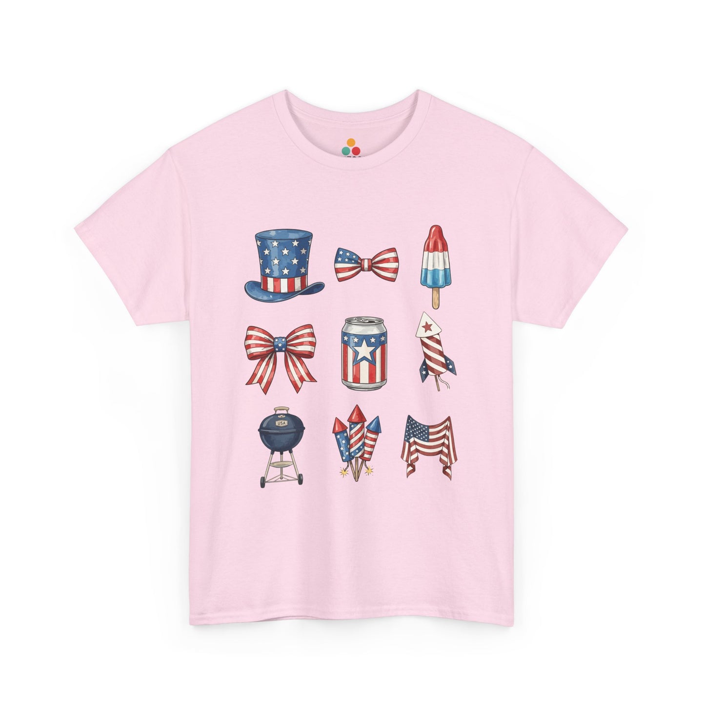 4th of July Vibes soft pink Shirt — Aesthetic Patriotic T-shirt for Summer | TEEZOCA 