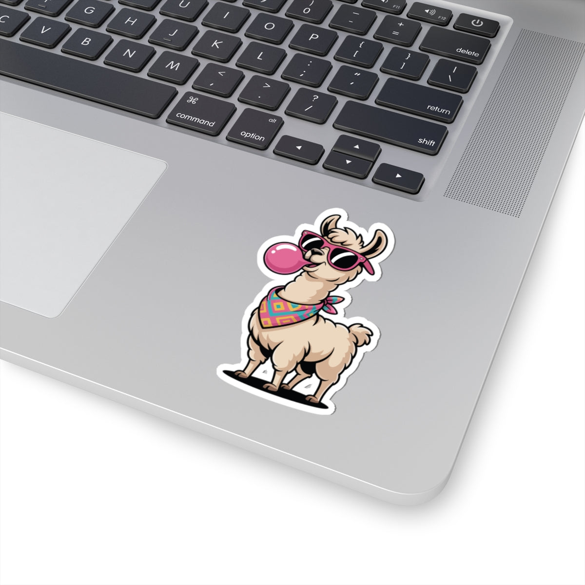 TEEZOCA funny llama blowing bubble gum cartoon sticker art
