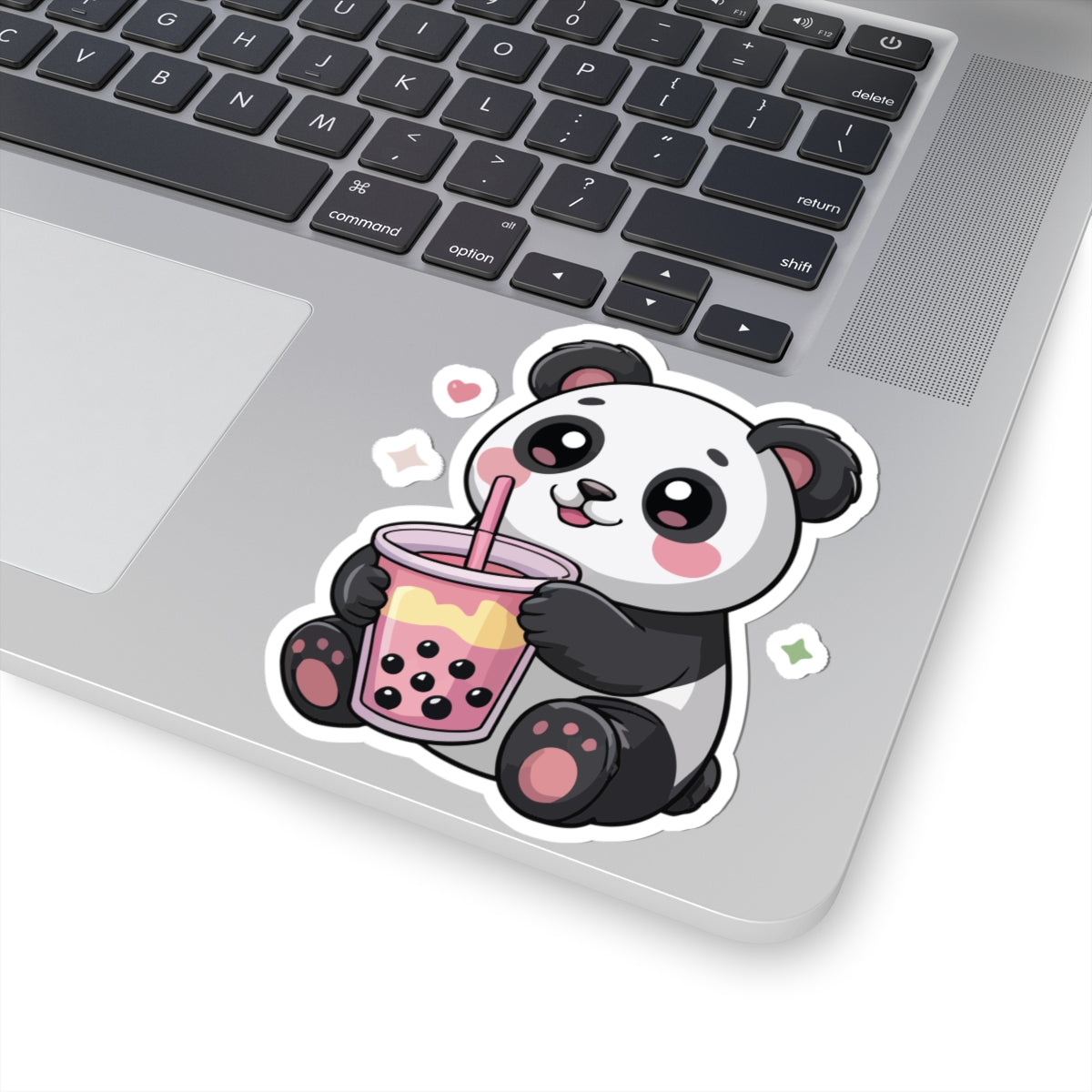 TEEZOCA cute kawaii panda boba tea sticker with smiling panda holding bubble tea cup