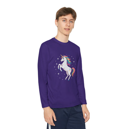 Youth Long Sleeve Tee — Rainbow Unicorn Graphic TEEZOCA