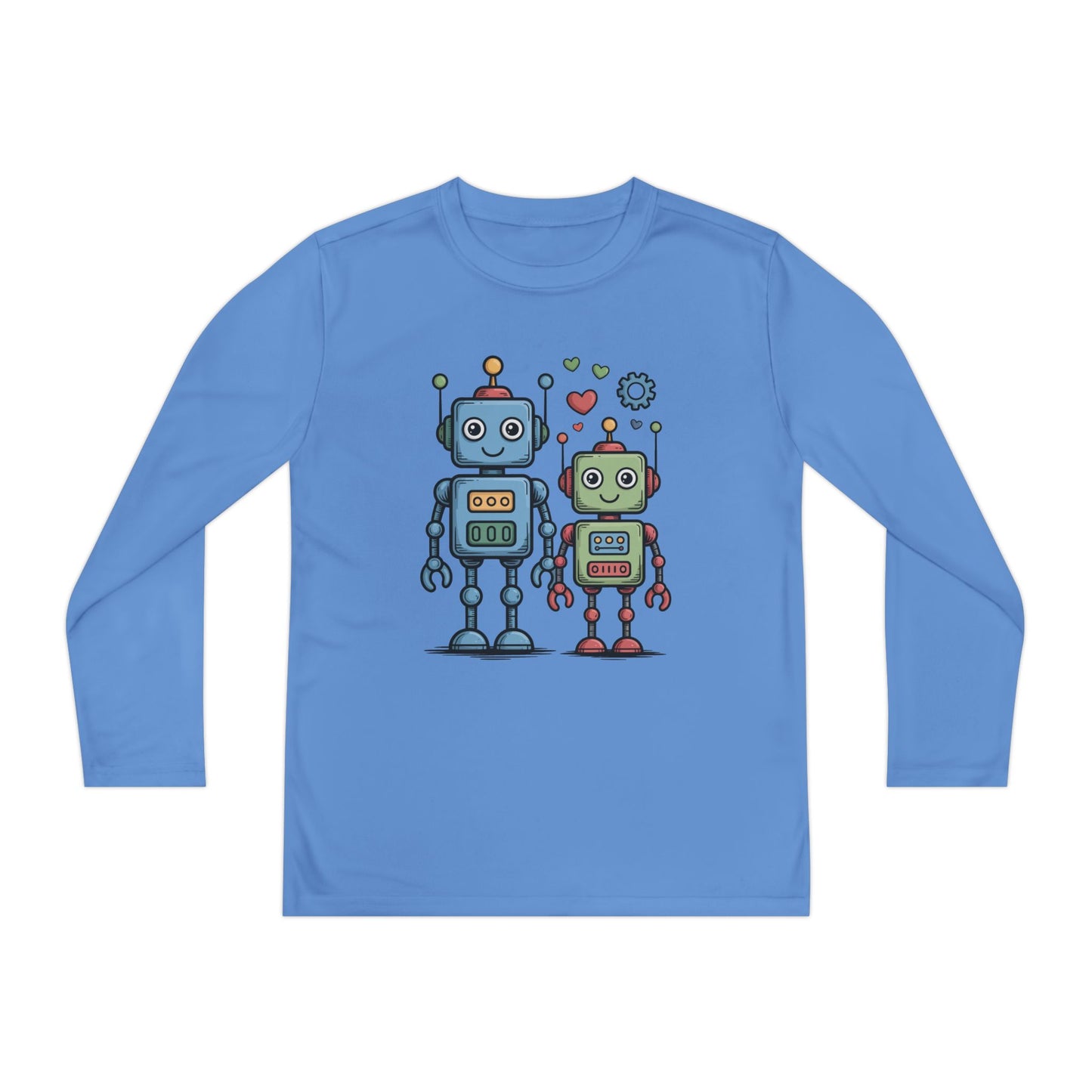 Cute Robot Friends Kids Long Sleeve T-Shirt | TEEZOCA 