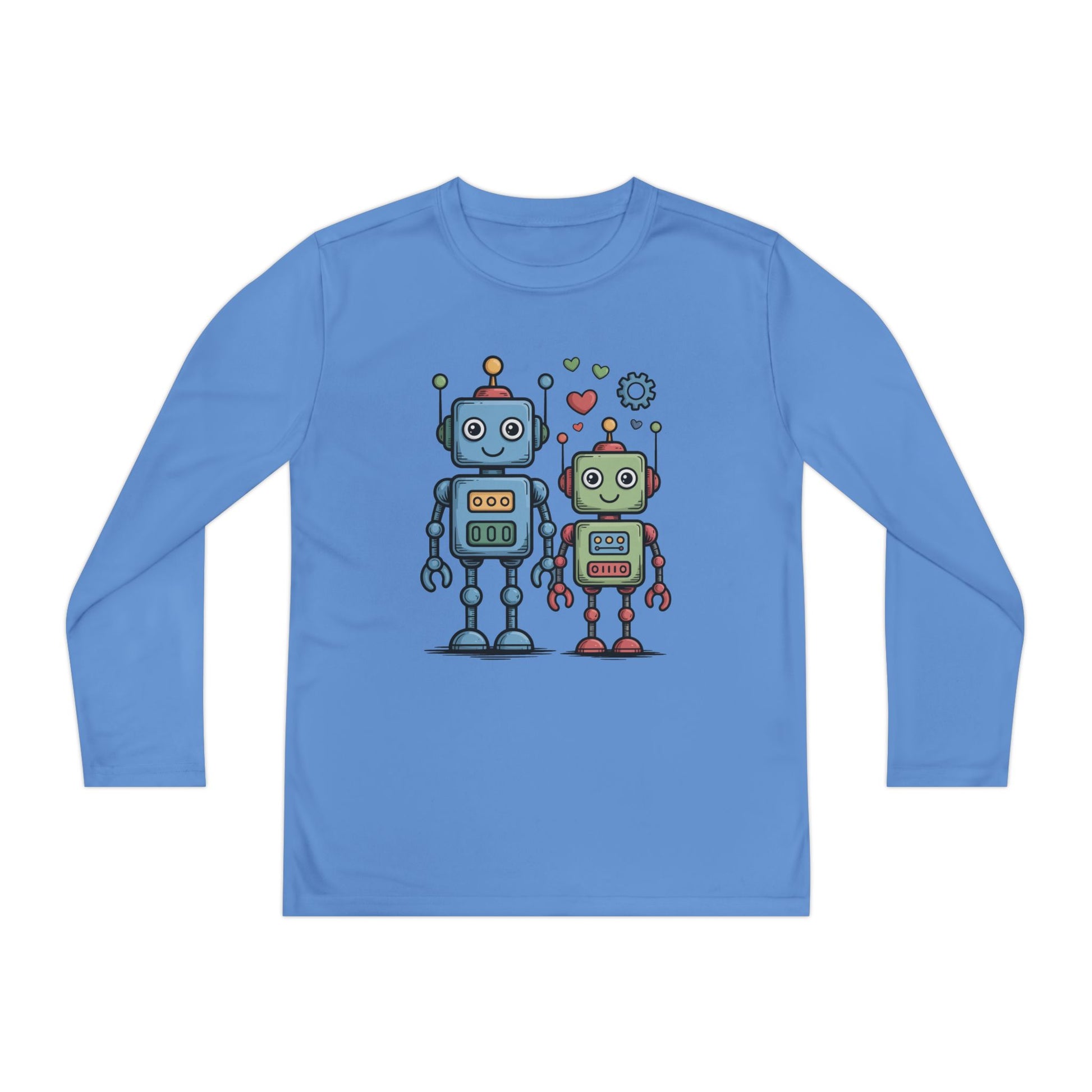 Cute Robot Friends Kids Long Sleeve T-Shirt | TEEZOCA 