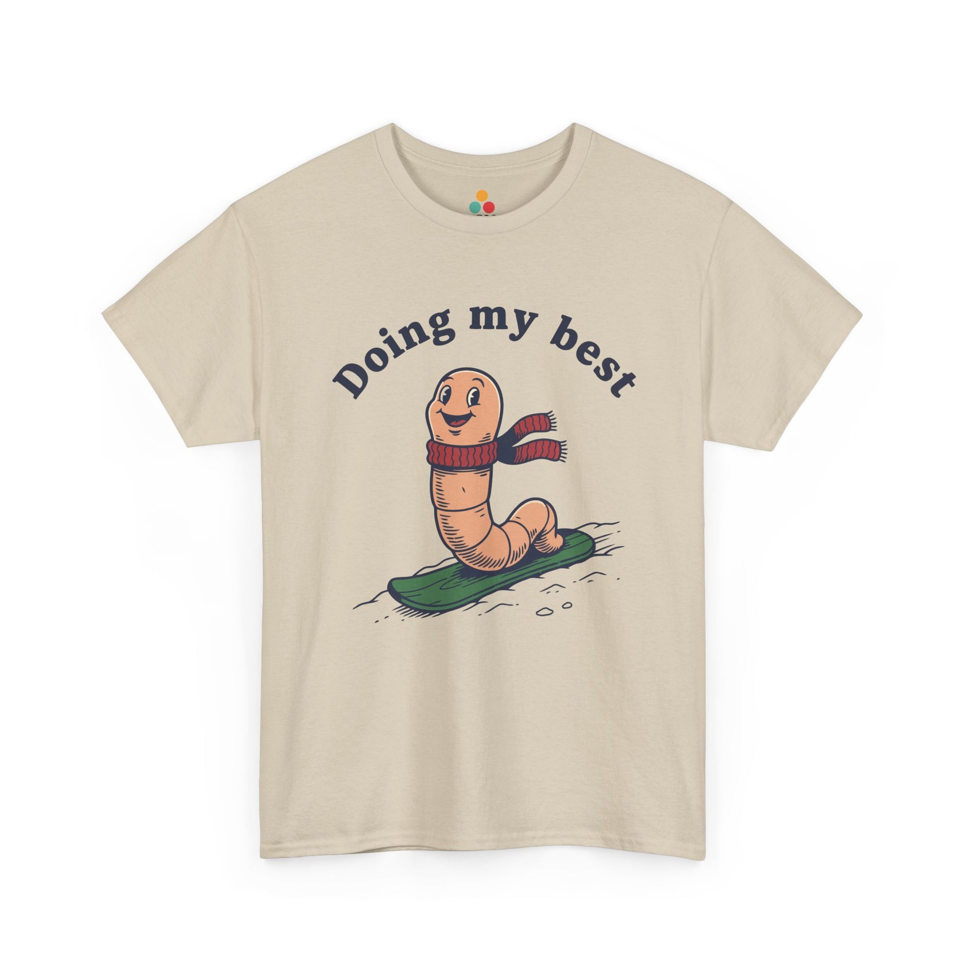 Funny Worm Snowboarding T-Shirt - "Doing My Best" Cute Winter Graphic Tee | TEEZOCA 