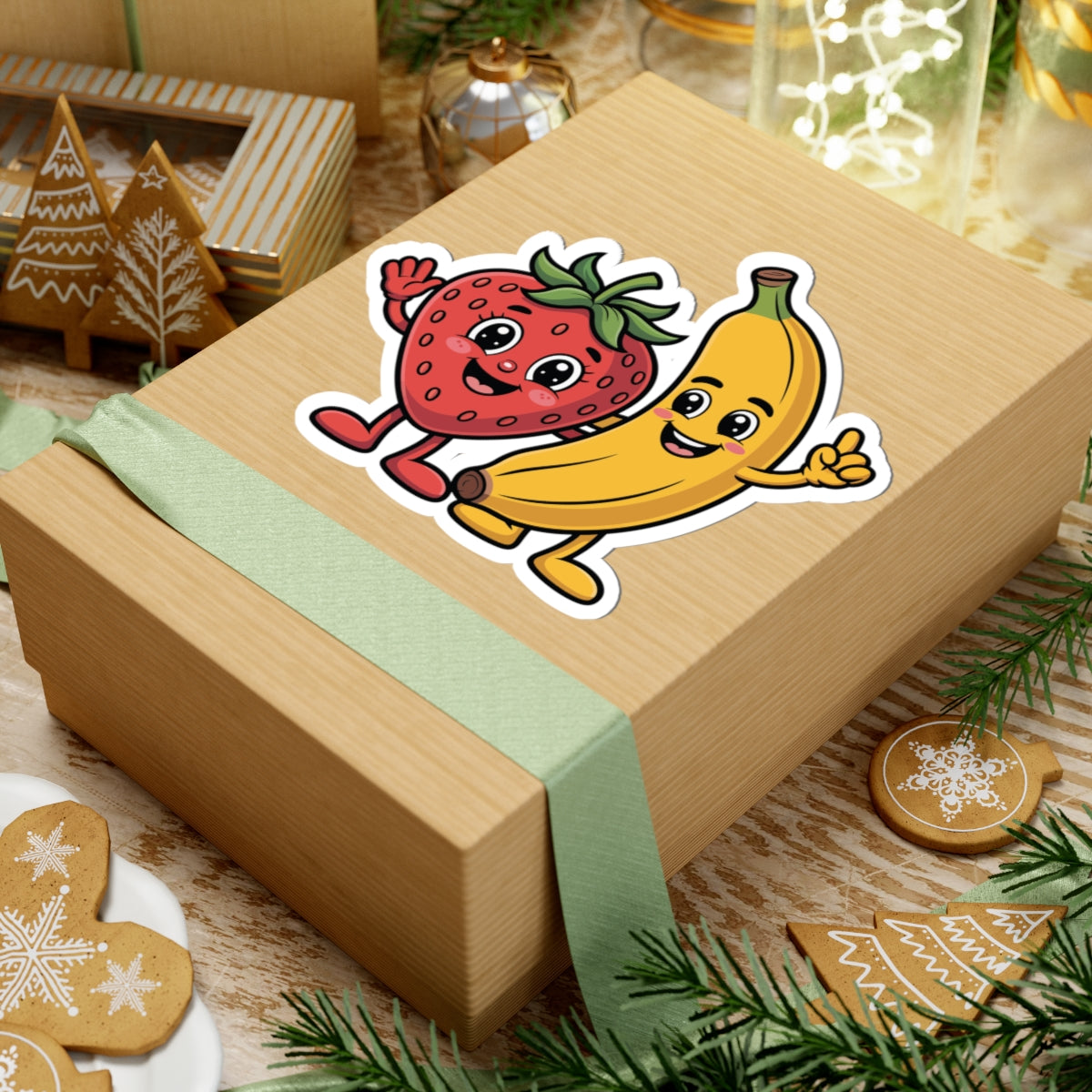 TEEZOCA kawaii fruit friends sticker banana strawberry illustration