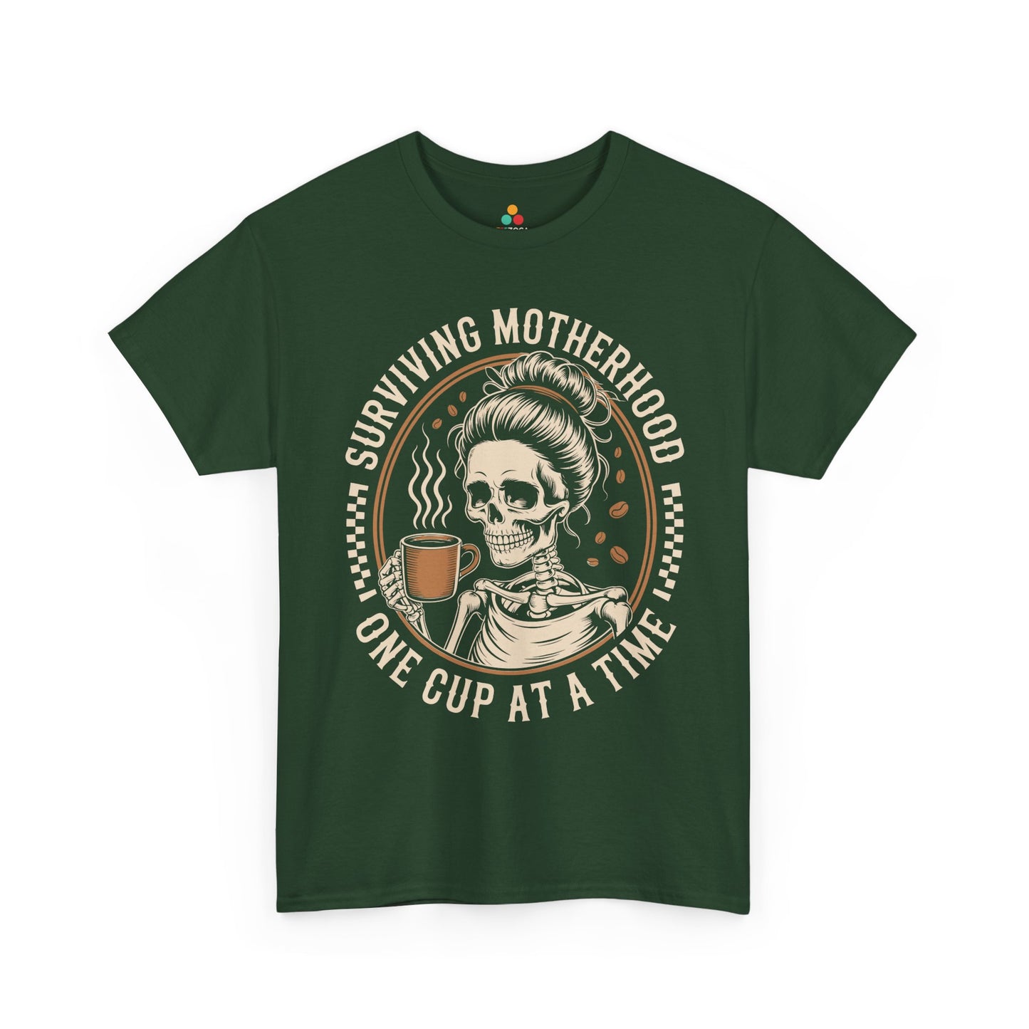 Surviving Motherhood Women's T-shirt Funny Coffee Mom Mother's Day Gift | TEEZOCA 