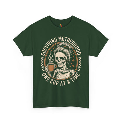 Surviving Motherhood Women's T-shirt Funny Coffee Mom Mother's Day Gift | TEEZOCA 