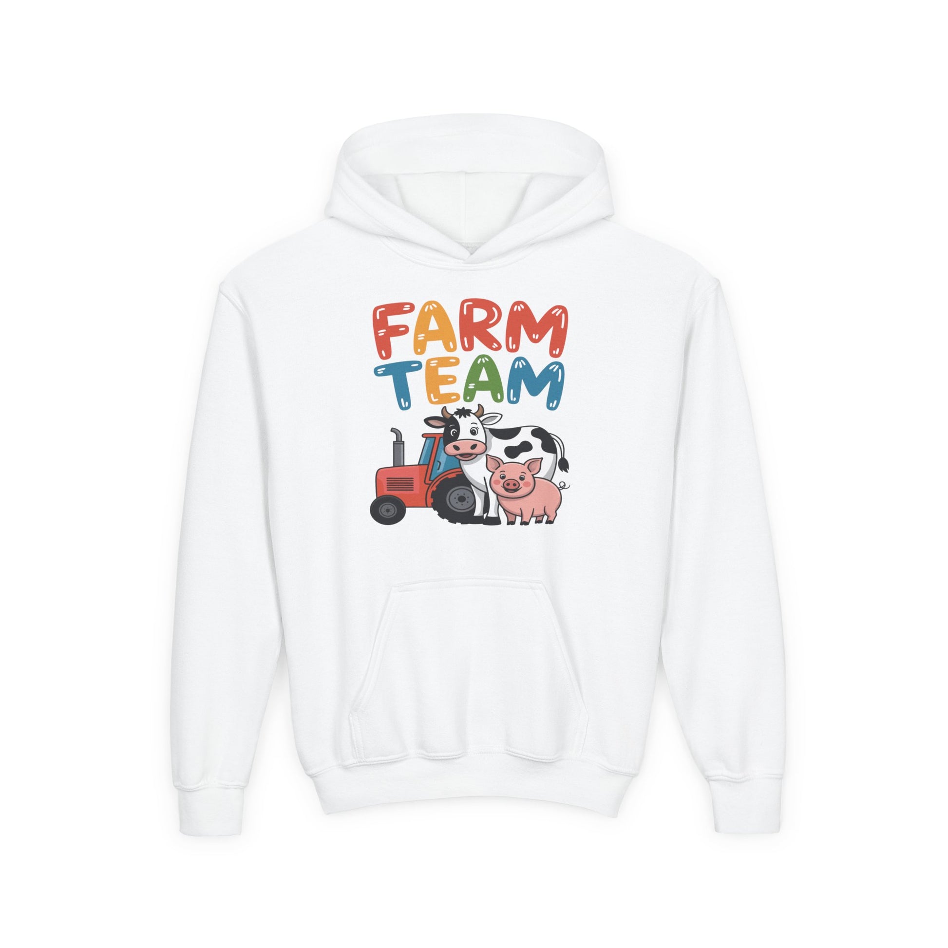 Farm Team Kids Hoodie – Cute Farm Animals Design | TEEZOCA 