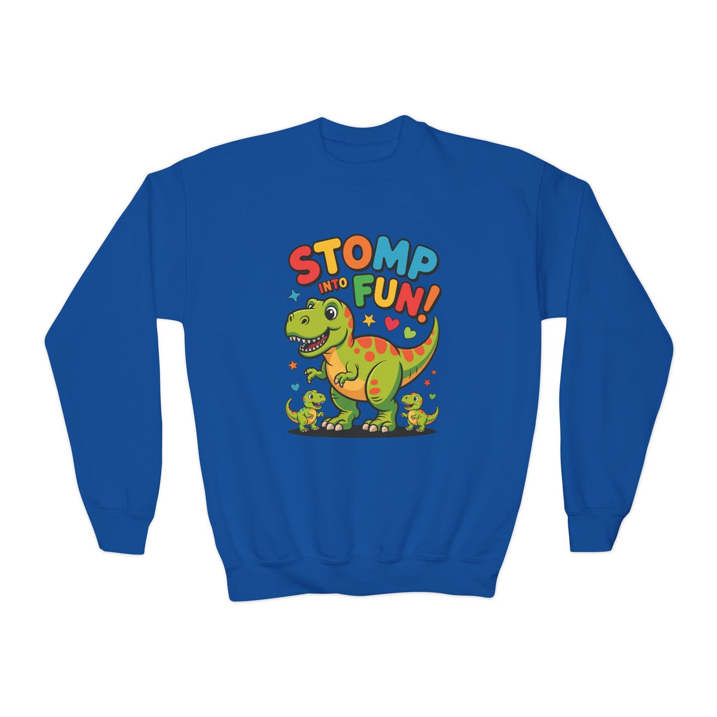 Stomp Fun! Kids Dinosaur Crewneck Sweatshirt TEEZOCA