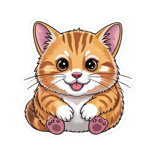 TEEZOCA cute chubby cat sticker cartoon kitten